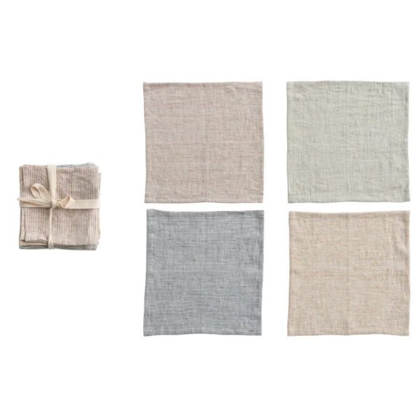 Linen Striped Cocktail Napkins